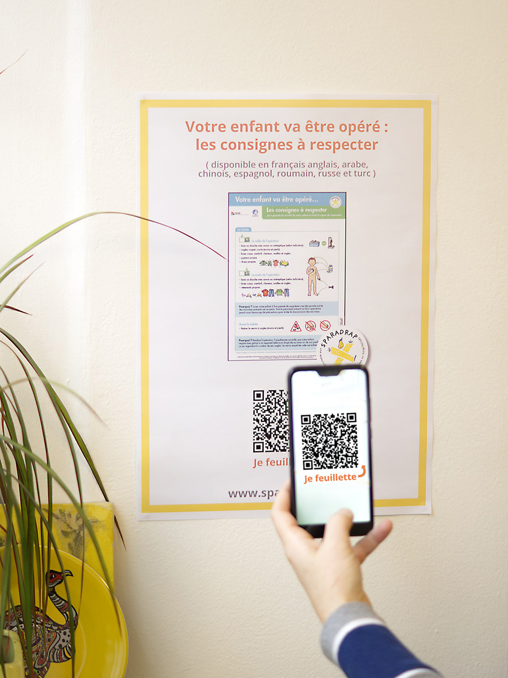 Exemple d'affichette à scanner avec un smartphone