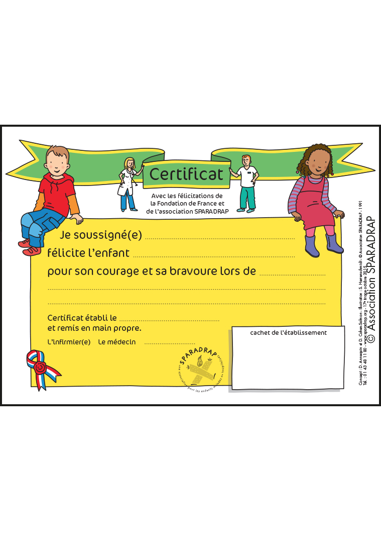Visuel du Certificat de bravoure