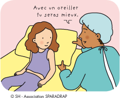 La fille s'allonge sur un lit . Le médecin lui dit " Avec un oreiller tu seras mieux. "