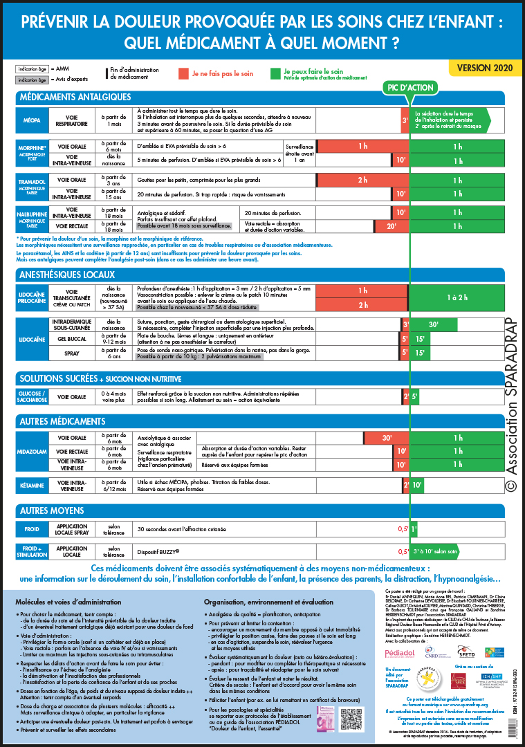 Visuel du poster "Douleur des soins chez l'enfant : quels médicaments ?"
