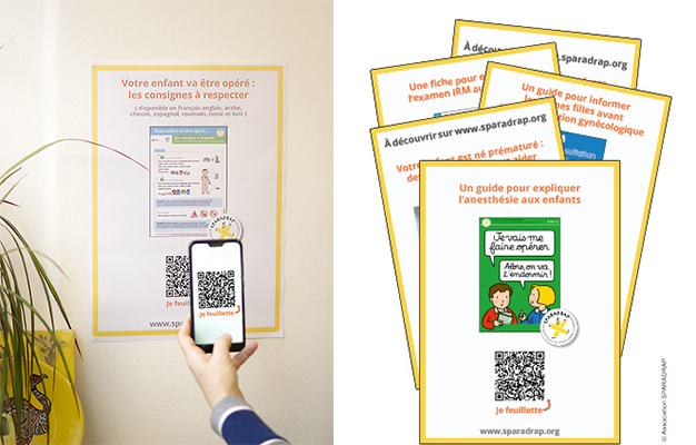 Affichettes QR-code pour orienter les familles vers nos supports