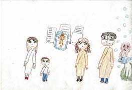 Dessin d'enfant accueil de la fratrie