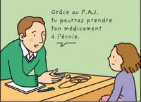 Un médecin à sa jeune patiente: "Grâce au P.A.I. tu pourras prendre ton médicament à l'école"