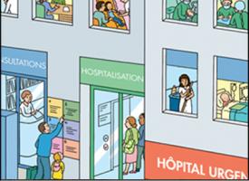 L'entrée d'un service d'hospitalisation d'un hôpital