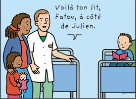 Accueil d'un enfant dans le service de l'hôpital de jour