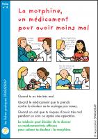 Couverture de la fiche "La morphine, un médicament pour avoir moins mal"