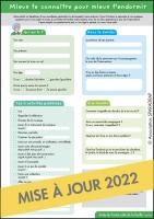 Visuel du questionnaire "Mieux te connaître pour mieux t'endormir"- recto