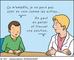 Un enfant qui dialogue avec un médecin sur son problème de pipi au lit